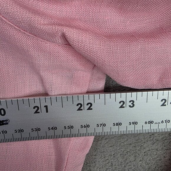 Womens Liz Claiborne Liz Sport Pink 100% Linen Shirt Button Up Long Sleeve L - Picture 4 of 6